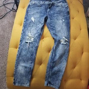 Pacsun medium blue destress jeans with holes